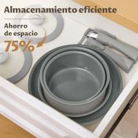 Juego de ollas y sartenes de cerámica antiadherentes, ollas y sartenes con mango desmontable, juegos de utensilios de cocina de inducción para cocina de inducción, juego de cocina de RV, apto - details 1