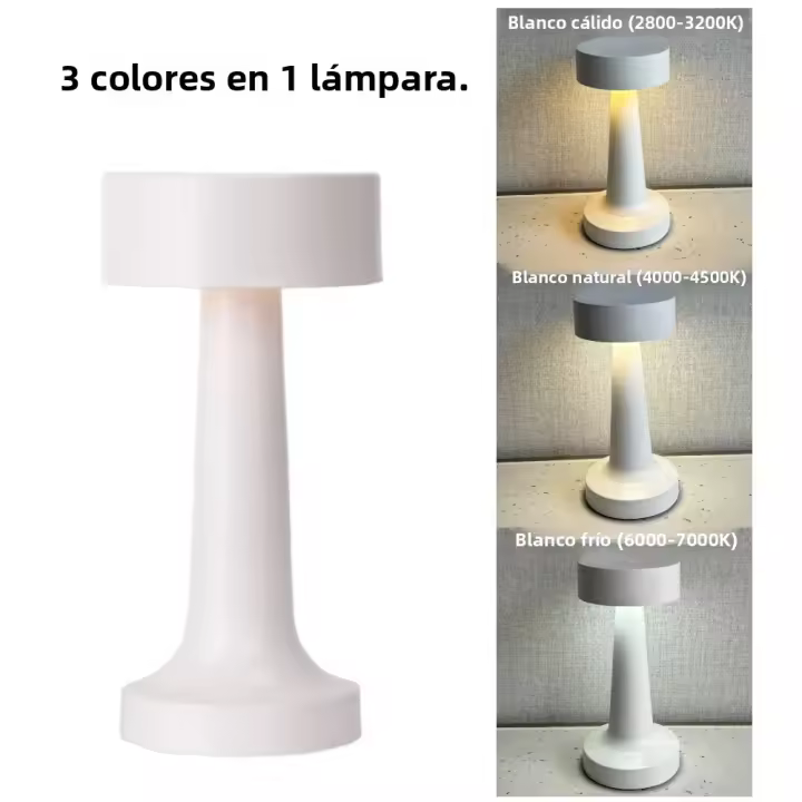 Lámpara De Mesa Recargable USB LED Sin Cable Para Decoración De Habitaciones Luz Nocturna De Ambiente Para Restaurante Y Bar Lámpara De Mesa Moderna Con Toque - 1