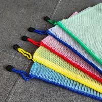 10Pcs Bolsa De Documentos Mixta De Colores Con Cierre De Cremallera Y Malla Bolsa Impermeable Para Almacenamiento De Papelería Y Archivos Expansibles - details 2