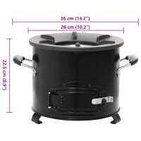 vidaXL Cocina de leña para camping metal negro 36x26x22,5 cm - details 7