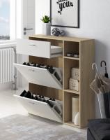 Skraut Home - Zapatero - Armario para zapatos y botas - Recibidor - Entrada - organizador de zapatos - Muebles para almacenamiento - 90x26x102cm - Cajones abatibles - Capacidad para 12 Pares de Zapatos - Varias combinaciones de colores disponibles - details 1