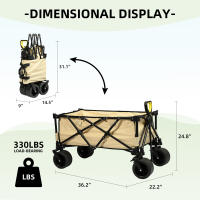 S7 STAR 7 inch Carrito Plegable de Carga con Rueda Ancha, Carro de Transporte Compacto y Ligero, Ideal para Compras, Jardín, Camping y Playa, Manillar Ajustable y Gran Capacidad, Fácil de Guardar - details 0