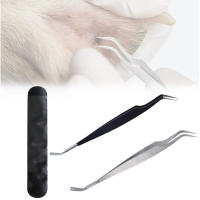 Herramienta Profesional Para Eliminar Pulgas Y Garrapatas En Perros Y Gatos Acero Inoxidable 2-en-1 Pinzas Para Eliminar Piojos Tamaño 14.5cm - details 0