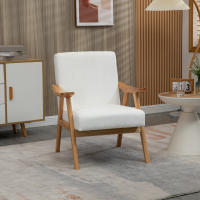 Con Brazos de aspecto aterciopelado, tapizado, moderno Estilo, techno, Diseño Skandi, crema, 68x74x82 cm - details 0