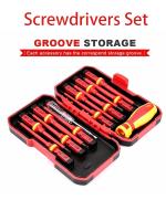 Kit De Herramientas Para Eléctricos 13pcs 1000V Con Destornilladores Aislados Magnéticos Y Bits De Fijación Positiva Phillips Pozidriv Torx - details 2