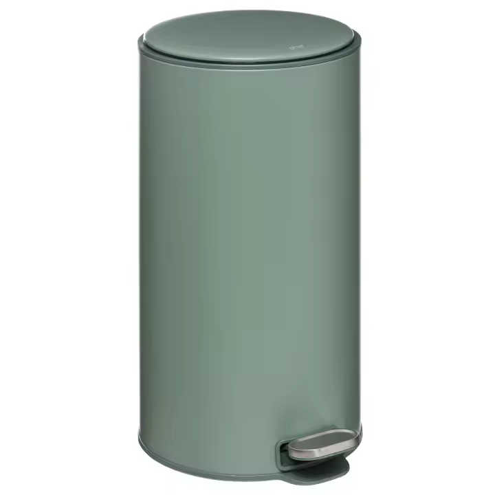 Papelera / cubo de basura / contenedor de residuos con pedal 30L Retro verde delta - 1