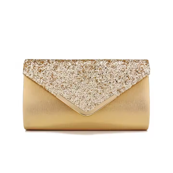 Bolso de embrague de las mujeres elegantes lentejuelas noche embrague monedero cadena hombro bolsas brillante plata noche nupcial fiesta bolso monedero - 1
