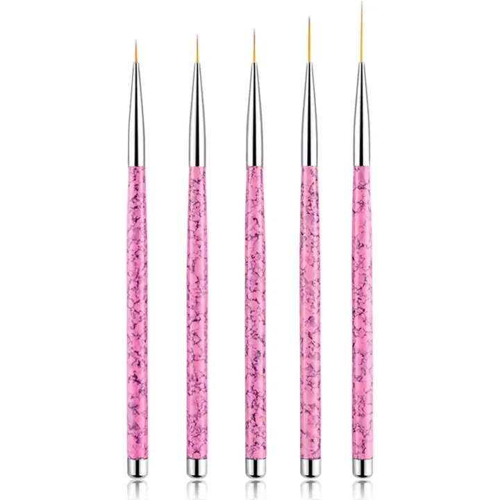 Juego de 5 Pinceles para Decorar uñas, Cepillo Uñas Para Pintura Brochas, Nail Art Pintura Dibujo Línea para DIY,Diseño de Uñas - 1