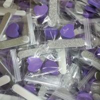 Set De 12 Piezas De Cuidado De Uñas Con Brillo Rosa Kit De Arte De Uñas Y Pedicura Con Pulidor De Corazón Rodillo De Cristal Y Lápiz De Archivo Doble Cara - details 5