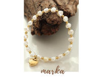 Encanto Pulseras elegantes de perlas de agua dulce para mujer, brazalete de acero inoxidable con dije romántico de corazón de amor, el mejor regalo para mujer exagerado para mujer, Gargantilla de cuentas de perlas a la moda Punk Vintage para fiesta - details 1