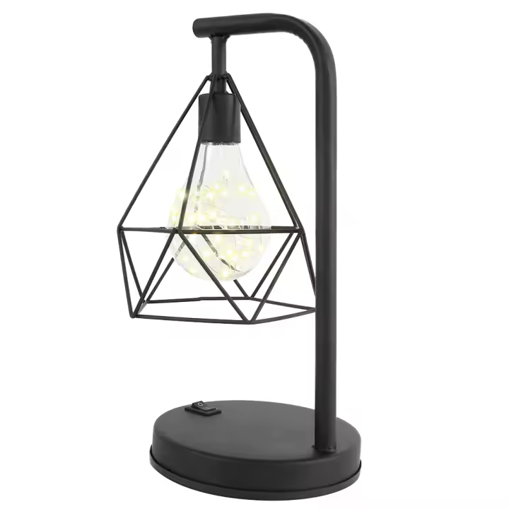 Lámpara De Noche LED Retro De Hierro Arte Geométrica Luz De Escritorio Lámpara De Borde De Cama Decoración Clásica Para Sala De Estar Café Bar Ambiente - 1