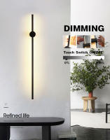 Lámpara De Pared LED Táctil Dimmable Para Pasillo Dormitorio Rotación 360° Luz De Interiores Farol De Pared Iluminación Doméstica Moderna Metal Negro Blanco - details 0