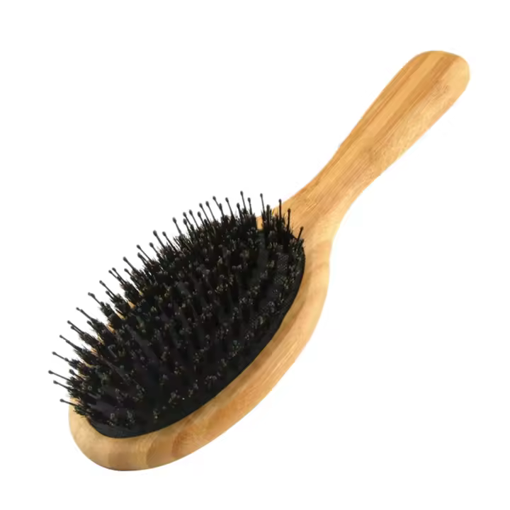 Peine de Cerdas de Jabalí para Cabello Herramienta de Estilo con Cushión de Aire para Masaje de Piel y Antestático de Madera - 1