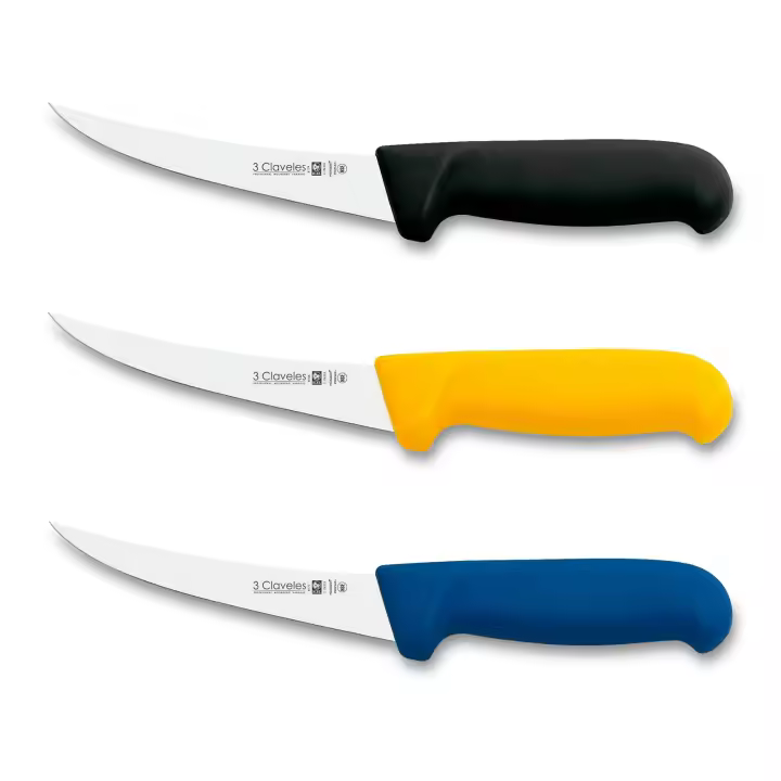 3 Claveles Proflex - Juego de 3 Cuchillos Profesional Deshuesador Curvo 13 cm Microban - 1