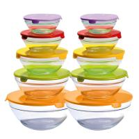 LILI HOME 🔹 Pack de Boles de Cristal con Tapa🔹 ¡OJO! CON EL TAMAÑO: 900 ml Ø17 cm, 500 ml Ø14 cm, 350 ml Ø12 cm, 200 ml Ø10 cm y 150 ml Ø9 cm. Vidrio de alta calidad para uso prolongado. Tapas seguras para el contacto con alimentos. - details 6