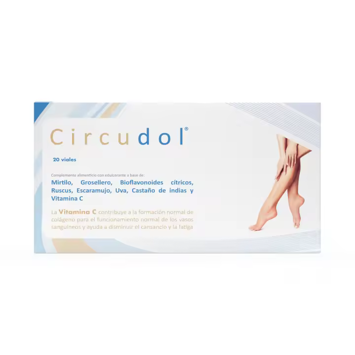 Circudol 20 viales Margan Biotech. MIRTILO  GROSELLERO  BIOFLAVONOIDES  CÍTRICOS  RUSCUS  ESCARAMUJO  UVA  CASTAÑO DE INDIAS  VITAMINA C - 1