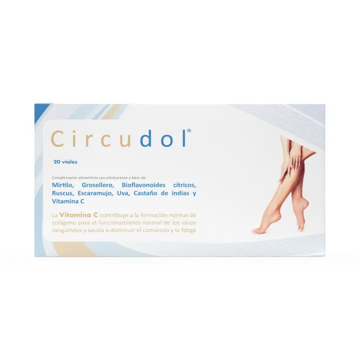 Circudol 20 viales Margan Biotech. MIRTILO  GROSELLERO  BIOFLAVONOIDES  CÍTRICOS  RUSCUS  ESCARAMUJO  UVA  CASTAÑO DE INDIAS  VITAMINA C - 1