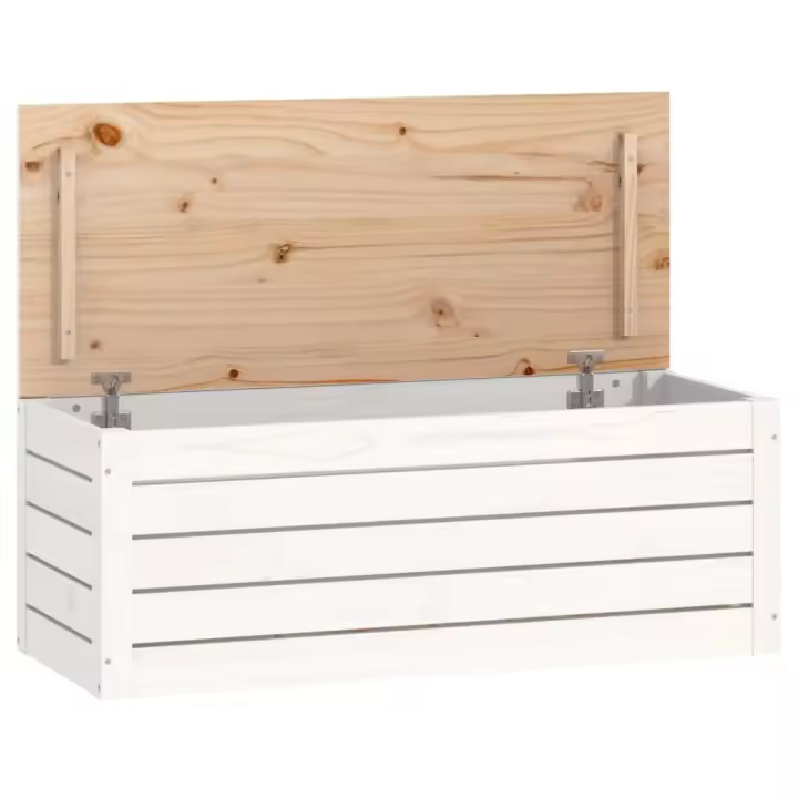 Caja de madera de Pinino Blanco 89x36,5x33 cm - 1