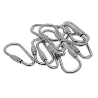 10 Piezas De Cierre De Tornillo Duradero En Aleación De Plata Carabiner De Llave Accesorios Para Porta Llaves Herramientas De Bricolaje DIY - details 0