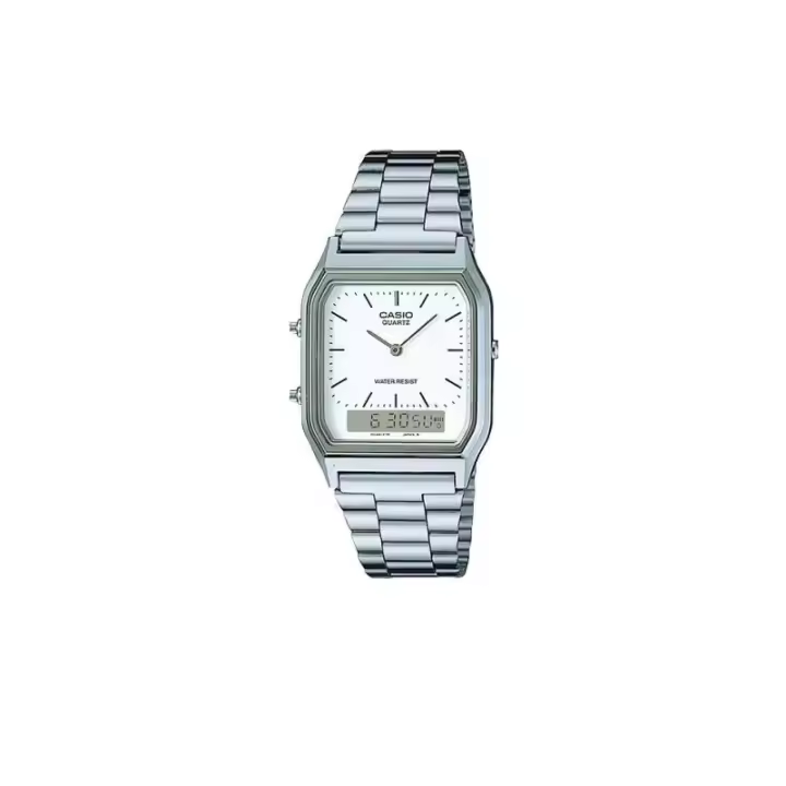 Reloj Casio Digital y Analogico Retro Vintage Unisex Color Plata Brillo  Aq-230A-7dmqyes - 1