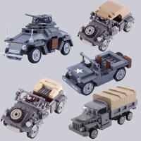 Bloques De Construcción Militar De La Segunda Guerra Mundial Vehículo Americano Y Aleman Con Soldados Armados Miniatura De Bloque TQ010 Juguete Educativo Para Adultos - details 0