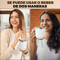 Taza Termo Cafe para Llevar de 380ml Blanca Bronze Sin BPA - details 6