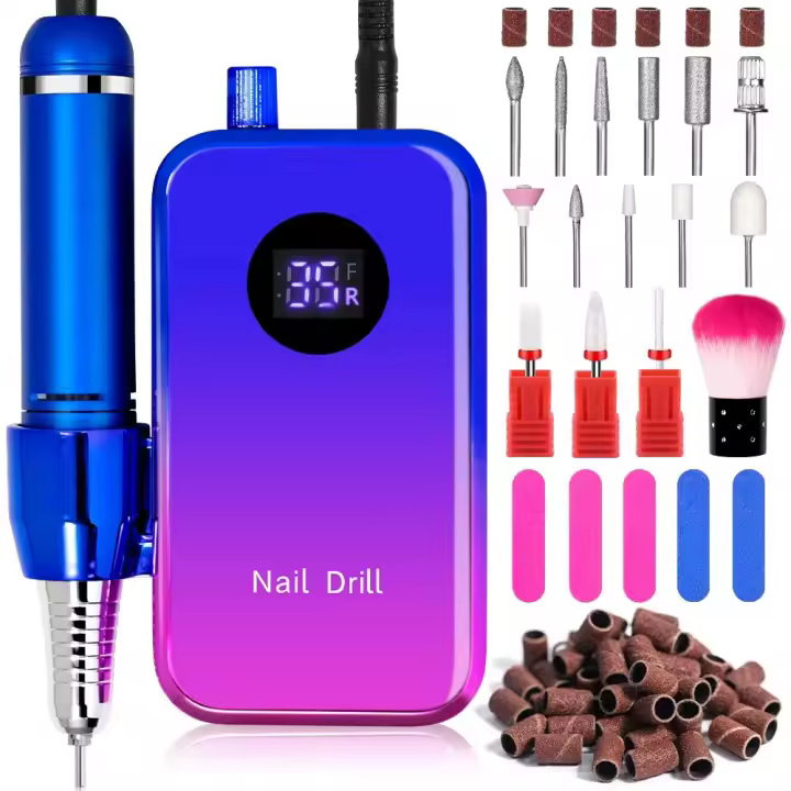 Máquina De Uñas Eléctrica Portátil Profesional 35000RPM Para Gel De Acrílico Y Pólipos Recargable Con Pantalla Y Herramienta De Manicura - 1