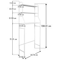 Estante de metal para organizar el baño, estantería de almacenamiento sin perforaciones, tipo de suelo, para champú, toalla, Etc. Estante de accesorios, organizador para lavadora - details 4