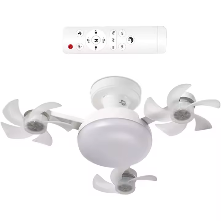 Ceiling Fans with Lights, E27 Bedroom Ceiling Fan, Adjustable Lighting Device with Remote Control, Cooling Tool for Living Room, Study & Home Spaces, Energy Ceiling Fan Light - 1
