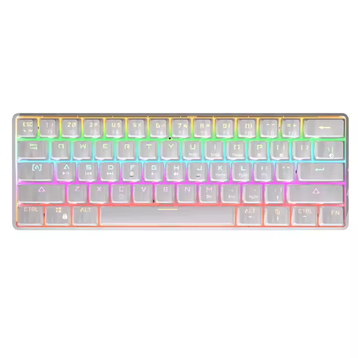Teclado Mecánico De Juego MUCAI MK61 61 Teclas Switches Rojos Cableado Desmontable RGB Retroiluminado Intercambiable Caliente - 1