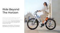 ENGWE P275 ST Bicicleta eléctrica urbana, motor sin escobillas de 250W, batería de 36V 19.2Ah, alcance máximo de 260 km, freno de disco hidráulico, neumáticos de 27.5'' con radios, SHIMANO 9 velocidades, Prácticos accesorios gratuitos - Blanco naranja - details 0
