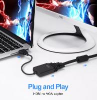 cable hdmi a vga adaptador de audio y vídeo adaptador hdmi splitter convertidores de señal HDMI Macho a Salida VGA Hembra 1080p - details 1