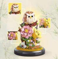Bloc De Construcción Micro Para Niños Oso Panda Cubierta De Polvo Para Jardín Animal Bird Owl Regalo Educativo De Bloques De Flores - details 5