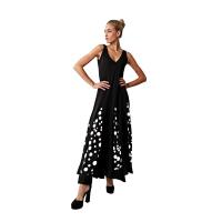 Vestidos Profesional de Baile Danza Flamenco o Sevillanas para Mujer Vestidos de Fiesta Elegantesen Cuello V sin Mangas (4 Colores Disponibles) - details 2