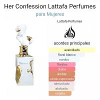 Perfume Árabe 100% Original Lattafa Her Confession Eau de Parfum Mujer 100ml | Fragancia Exclusiva, Sensual y Elegante con Notas Florales y Orientales, Inspirada en la Sofisticación Árabe para una Experiencia Olfativa Única y Duradera - details 1