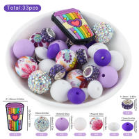 Set De 33 Piezas De Bolas Y Lentiles De Silicona Para Fabricación De Joyas DIY Accesorios Para Pulseras Bolígrafos Y Llaveros - details 16