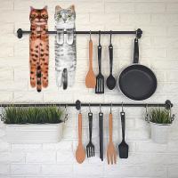 Divertidos Gatos Toallas de Mano Suspendible- Decoración Gato Baño Cocina - Toalla Absorbente Animal Regalos Navidad Cumpleaños Amigo Invisible-Regalos Originales Graciosos Mujer Amantes de Los Gatos - details 2