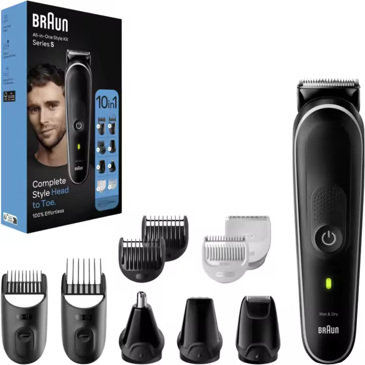 Afeitadora multifunción - Braun Series 5 MGK5440, Recortadora 10 en 1, 9 accesorios, Wet&Dry, Autonomía 100 min - 1
