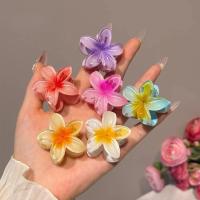 Pinza Para El Cabello De Tamaño Pequeño Con Diseño De Flores Y Gradientes Accesorio De Moda Para Mujeres Barra De Lazos De Plástico Para Decorar El Cabello - details 0