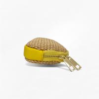 Monedero de paja y cuero genuino para mujer, bolsa de verano para playa,Cartera De VERANO, Estilo Bohemio De Verano Tejido De Hierba, Hecho a Mano,Dulce Y Fresca,Bolsillo de paja para monedas，Cartera artesanal mixta: paja natural + piel auténtica - details 9