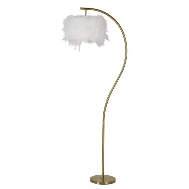 Lámpara de Pie MF187, Metal, Blanco, 60x33x170 cm - 1