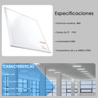 Pack x10 Panel LED 60x60cm 48W - OSRAM - 5280Lm - Luz Seleccionable 4000K - 5700K - details 1
