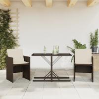 vidaXL Sillas y mesita de jardín 3 piezas ratán sintético cojín beige en color beige y crema/Gris/Negro y más | cómodas modernas ergonómicas para comedor cocina salón hogar - details 4