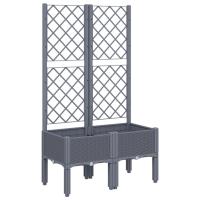 vidaXL Jardinera con enrejado PP 80x40x142 cm Color Gris,  Gris claro,  Negro y mas - details 3