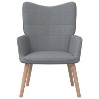 vidaXL Sillón de relax de tela Gris claro, Gris oscuro, Crema Sillon Dormitorio Sillon Comodos Silla Relax Sillón Sofá - details 3