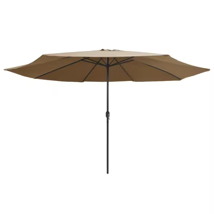 Sombrilla de Jardín con poste de metal taupe 390 cm - 1