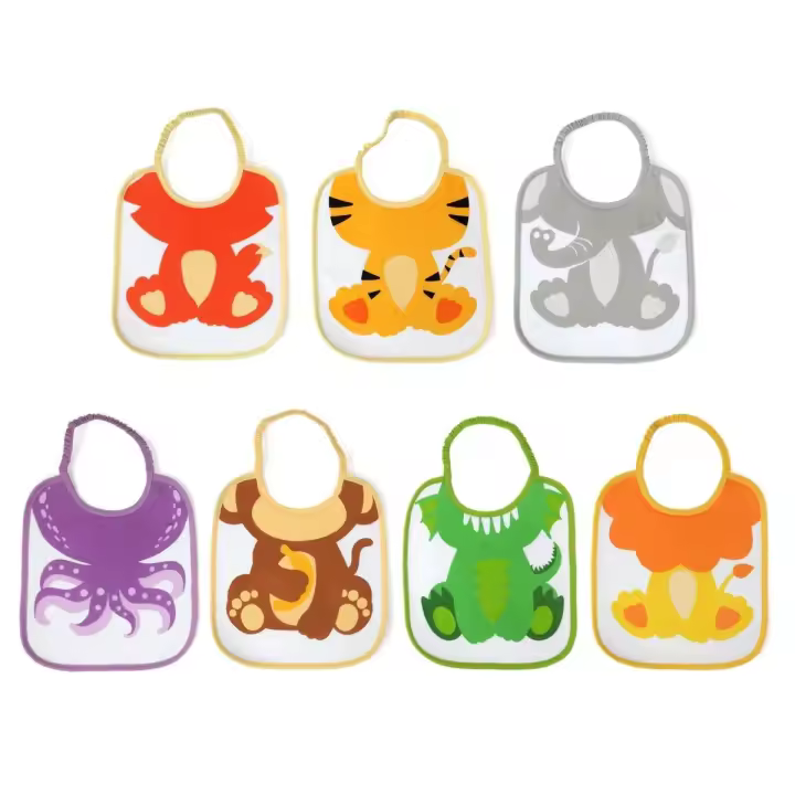 Kiokids Pack de baberos semanales ANIMALITOS con elástico - 1