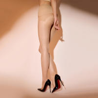 Kave 1 Pares De Medias De 360° Sin Costuras Cadera Alta Mujer Smooth 30D Negro Nude Pantimedias Telas Sólidas Delgadas - details 5