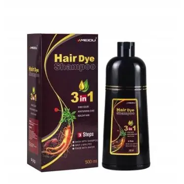 Champú para cabello negro instantáneo,Champú para teñir el cabello gris,Champú para teñir el cabello negro natural 3 en 1 para hombres y mujeres (Natural Black) negro - 1