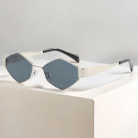 Gafas De Sol Para Mujer Estilo Vintage 2024 Marcas Distintas Marco De Metal Único Punk Gafas De Ojos Unisex Diseño Poligonal - details 14